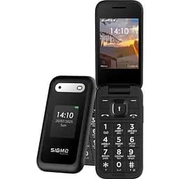 Мобильный телефон Sigma mobile X-style 281 Clik, черный, 2 Mini-SIM, дисплей 2.8" (240х320) + 1.77" (128x160), раскладушка