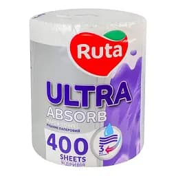 Рушники паперові Ruta Ultra 1 рул 3 ш білі