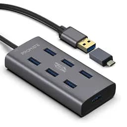 USB-Хаб Promate на 7 портів (ezhub-7.grey)