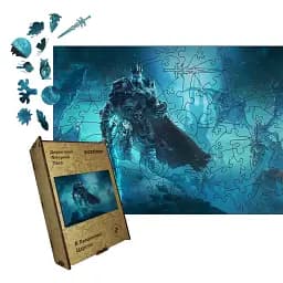 Деревянный фигурный пазл Ледяной Король, А4, Деревянная коробка 100 элементов