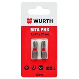 Біта Wurth PH3 1/4IN L25 мм 2 шт. в блістері (16141762716141766489024902)