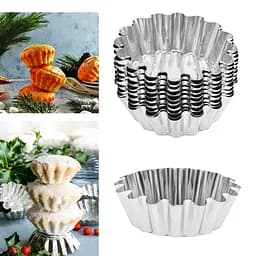 Формочки для випікання кошиків кексів і тарталеток важкі Ø верх 12, низ 8, висота 3.8 см (набір з 10 штук), Master Class 86948