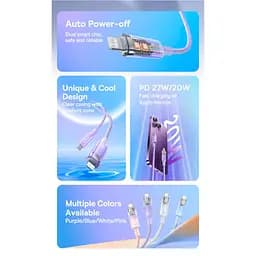 Кабель Baseus Explorer Series Fast Charging Cable with Smart Temperature Control Cable Type-C to Lightning 20W 1m CATS010204 Pink - мініатюра 8