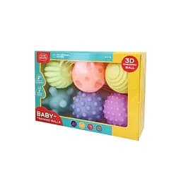 Набір тактильних розвивальних м'ячиків Mega Zayka MGZ-0926 з пищалкою