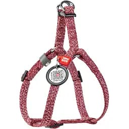 Шлея для котов и мини-собак Waudog Re-cotton, из восстановленного хлопка, с QR паспортом, XS, 28-40х1 см, красная (16703)