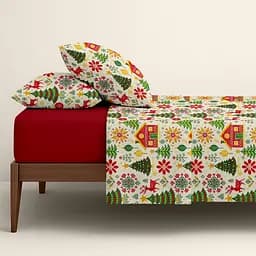 Комплект постільної білизни Cosas Christmas CS4 Сімейний червоний (Christmas_El180x30-80Burgundy_160x2) - мініатюра 2