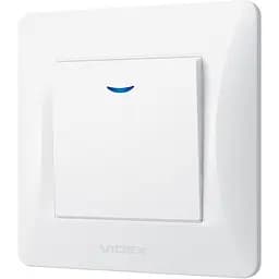 Вимикач одноклавішний Videx Binera з підсвіткою білий (VF-BNSW1L-W)