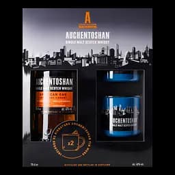 Набір: Віскі Auchentoshan American Oak, 40%, 0,7 л + 2 склянки, в асортименті (884605)