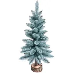 Ялинка штучна Hvoya Elegant настільна 85 см на пеньочку блакитна