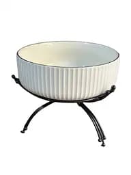 Сервировочное блюдо 1569B из керамики на металлической подставке 20 см