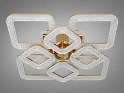 Люстра стельова LED Diasha 2205/4+4G, 130W, 6000K-3200K-4100K, золото, сучасний стиль, з пультом, димером, акрилові плафони - мініатюра 4