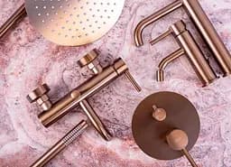 Душова система Rea Lungo brushed copper з термостатом + BOX прихованого монтажу REA-P8808, Теплий захід сонця - мініатюра 5