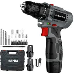 Шурупокрут акумуляторний Forte CD-12BC 12В кейс з аксесуарами (142790)