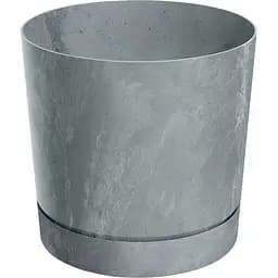 Горщик для квітів Prosperplast Tubo P Beton Effect з підставкою 14.5 л бетон (72331-422)
