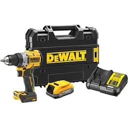 Дриль-шурупокрут DeWALT безщітковий XR Li-Ion PowerStack 18 В 1.7 Аг 90 Нм 0-650/0-2000 об/хв патрон 13 мм швидкозатискний 1 акумулятор зарядний пристрій валіза TSTAK (DCD800E1T)