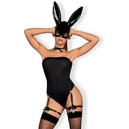 Эротический костюм Obsessive Bunny L/XL черный