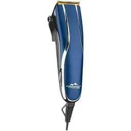 Машинка для стрижки волосся Monte MTC-5057 чоловіча стрижкова машинка 4 насадки синій18 Вт