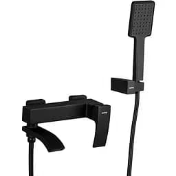 Смеситель для ванны однорычажный короткий гусак латунь Ø35 черный Gappo 1/4 G3207-6 Черный матовый