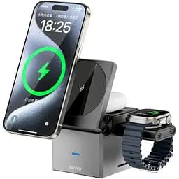 БЗП Wiwu Wi-W030 Planeta Trio 3 in 1 Cableless charger Gray