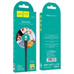 Кабель Hoco X53 Pisces Cable USB to MicroUSB 2,4A 1m Black - мініатюра 2