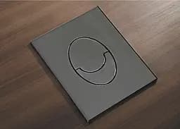 Панель змиву пластикова Koer KT-0606-07 157x198x3mm, кнопка закруглена графіт KR5712, Графит - мініатюра 2