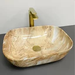 Умивальник VBI Ravenna коричневий онікс глянцевий накладний VBI-011223, Коричневий