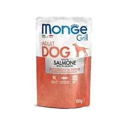 Набір консерв Monge Dog GRILL MIX для собак, мікс 3 смаки:лосось/ягня/свинина 12 шт по 100 гр (паучі) - мініатюра 2
