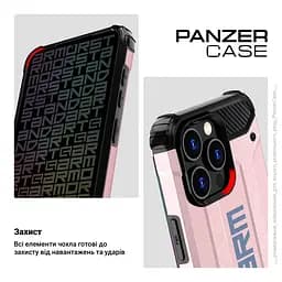 Чехол для Xiaomi Redmi Note 12S 4G, Panzer, розовый, противоударный, бронированный, милитари, панель-накладка, защита всего корпуса, защита дисплея и камеры, термополиуретан (TPU) + поликарбонат (PC), ArmorStandart (ARM71478) - мініатюра 3