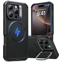 Протиударний чохол з підставкою ESR Cyber ​​Tough Case з Stash Stand (HaloLock) Black для iPhone 16 Pro Max (1A7660102)