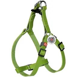 Шлея котів та дрібних собак Waudog Classic шкіряна з QR паспортом, пластиковий фастекс, XS салатовий