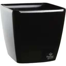 Вазон Plastkon Quadrato Flower Lover 22x22x21 см антрацит