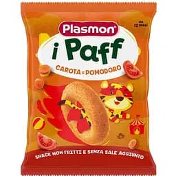 Снеки кукурузные Plasmon Baby Puffs с морковью и томатами, 15 г