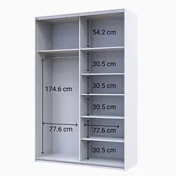 Шафа-купе Doros G-Caiser 2 ДСП 160х60х240 см Дуб Евок/Білий (42005073) - мініатюра 2