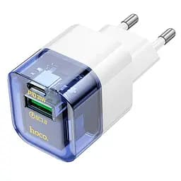 Адаптер сетевой HOCO Platinum dual-port C131A 1USB/1Type-C, 30W/3A, PD/QC|
