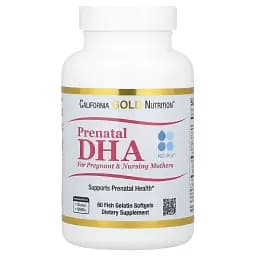 Докозагексаеновая кислота для беременных и кормящих California Gold Nutrition Prenatal DHA для Pregnant and Nursing Mothers 60 желатиновых капсул 900 мг