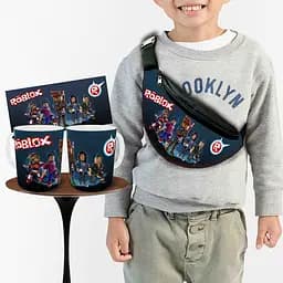 Набір: дитяча сумка-бананка+кружка Роблокс «Roblox» 32х15см, бананка для хлопчика через плече на подарунок (00961)