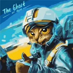 Картина по номерам Brushme Котик Призрак Киева ©Марианна Пащук 50x50 см