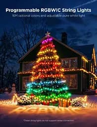 Різдвяні вогні Govee Christmas Lights 2, святкова гірлянда RGBWIC 99 футів на 300 світлодіодів з функцією відображення форми - мініатюра 2
