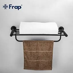 Полиця Frap з рушникотримачем F30224 1/10, Чорний матовий - мініатюра 3