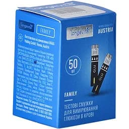 Тестовые полоски для глюкометра Longevita Family, 50 шт. (BS602)