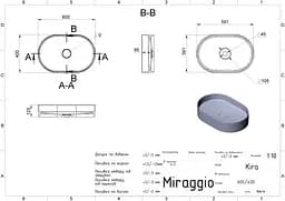 Умивальник Miraggio Kira mirasoft 0001051, Білий матовий - мініатюра 5