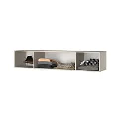 Шафа 4-дверна з антресоллю MebelStar Оскар Gloss BL-B, блок шухляд 200x52x260 см Сіра мишка/Сірий (MBS-5568) - мініатюра 5