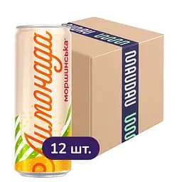 Упаковка напою Моршинська Лимонада Апельсин-Персик середньогазований 3.96 л (0.33 л x 12 шт.)