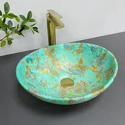 Умивальник VBI Parma marble green matt накладний VBI-011003, Цветной