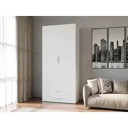 Шкаф для одежды со штангой и двумя ящиками Moreli TS-02 1000x2180x520 мм Белый (zg-s2-white)