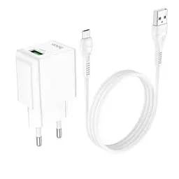 Комплект зарядний блок і кабель Hoco Proton C98A Micro USB Cable 1USB 18W білий - мініатюра 4