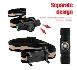 Налобний ліхтар Boruit D20 XM-L2 Zoom 1000 Lm (Оригінал) Ліхтарик - мініатюра 6