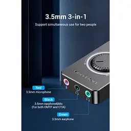 Звукова плата Vention Audio USB 3х3,5mm jack 0.15m Volume Control (CDRBB) - мініатюра 5
