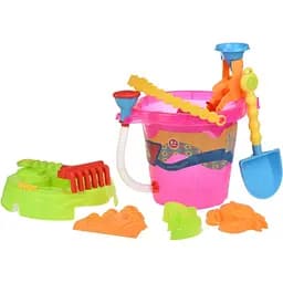 Набір для гри із піском Same Toy 6 предметів, відерце рожеве 976Ut-1