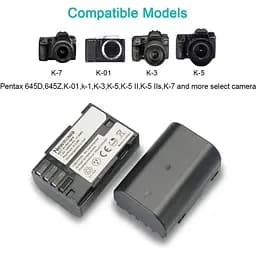Змінна батарея D-Li90 Newmowa (2 шт.) та подвійний зарядний пристрій USB для Pentax D-LI90 та Pentax 645D, 645Z, K-01, k-1, K-3 - мініатюра 4